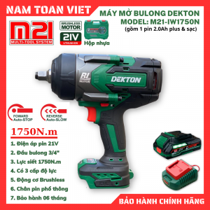 Máy Siết Bulong Dekton M21-IW1750N ( Gồm 1 Pin 2.0Ah Plus & Sạc )