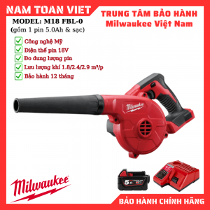 Máy Thổi Bụi Milwaukee M18 BBL ( Gồm 1 Pin 5.0Ah & Sạc ) 