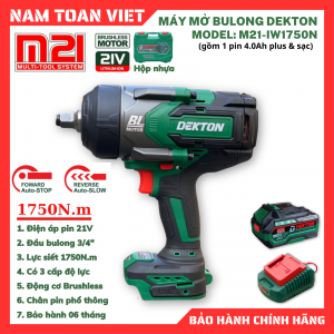 Máy Siết Bulong Dekton M21-IW1750N ( Gồm 1 Pin 4.0Ah Plus & Sạc )