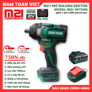 Máy Siết Bulong Dekton M21-IW750N ( Gồm 1 Pin 4.0Ah Plus & Sạc)