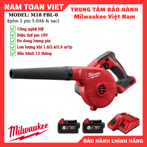 Máy Thổi Bụi Milwaukee M18 BBL ( Gồm 2 Pin 5.0Ah & Sạc )
