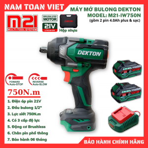 Máy Siết Bulong Dekton M21-IW750N ( Gồm 2 Pin 4.0Ah Plus & Sạc)