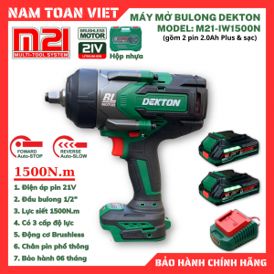 Máy Siết Bulong Dekton M21-IW1500N ( Gồm 2 Pin 2.0Ah Plus & Sạc)