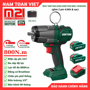 Máy Siết Bulong Dekton M21-IW800N (Gồm 2 Pin 4.0Ah + Sạc )