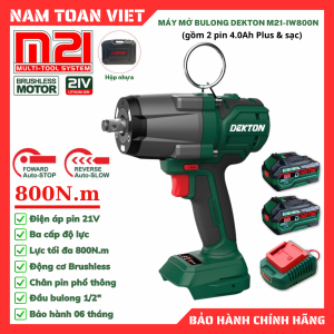 Máy Siết Bulong Dekton M21-IW800N (Gồm 2 Pin 4.0Ah Plus + Sạc )