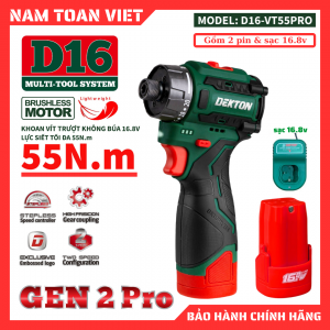 Máy Bắn Vít Dekton D16-VT55PRO (Gồm 2 Pin & Sạc)