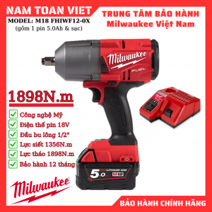 Máy Siết Bulong Milwaukee M18-FHIWF12 (Gồm 1 Pin 5.0Ah & Sạc)