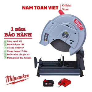 Máy Cắt Sắt Dùng Pin Milwauke  M18-CHS355 ( Gồm 1 Pin 5.0Ah & Sạc)