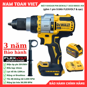 Máy Khoan Động Lực Dewalt DCD999X1-KR (Gồm 1 Pin 9.0Ah & Sạc )