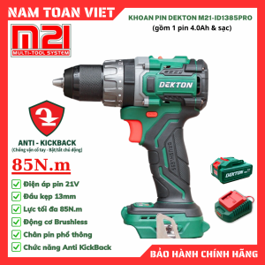 Máy Khoan Động Lực Dekton M21-ID1385PRO (Gồm 1 Pin 4Ah & Sạc)