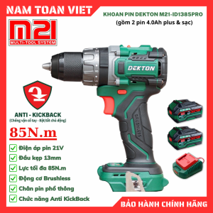 Máy Khoan Động Lực Dekton M21-ID1385PRO (Gồm 2 Pin 4Ah Plus & Sạc) 
