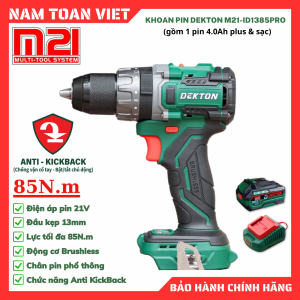 Máy Khoan Động Lực Dekton M21-ID1385PRO (Gồm 1 Pin 4Ah Plus & Sạc) 