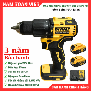 Máy Khoan Cầm Tay Dewalt  DCD709P2-KR (2 Pin 5.0Ah & Sạc)