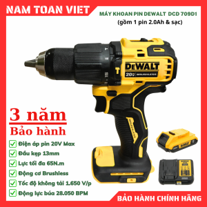 Máy Khoan Cầm Tay Dewalt  DCD709D1 (1 Pin 2.0Ah & Sạc)