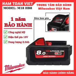 Pin Milwaukee M18HB8 loại pin 18V 8.0Ah