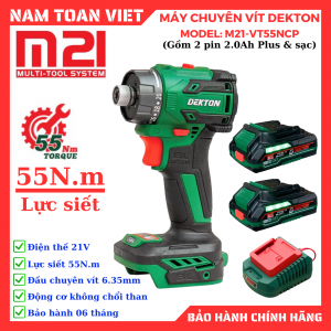 Máy Chuyên Vít Dekton M21-VT55NCP (Gồm 2 Pin 2.0Ah & Sạc)