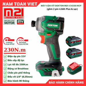 Máy Bắn Vít Dekton M21-CV230NCP (Gồm 2 Pin 4.0Ah Plus + Sạc)