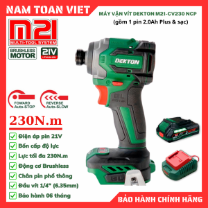 Máy Bắn Vít Dekton M21-CV230NCP (Gồm 1 Pin 2.0Ah Plus + Sạc)