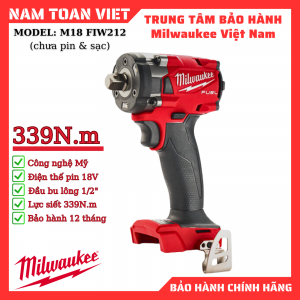 Máy siết bu lông Milwaukee M18 FIW212 (chưa pin & sạc)