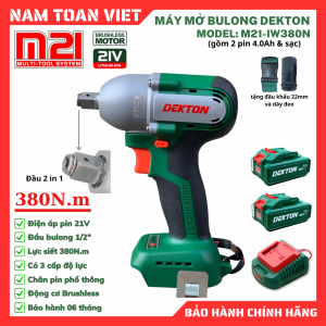 Máy Siết Bulong 2 Trong 1 Dekton M21-IW380N (Gồm 2 Pin 4.0Ah & Sạc)