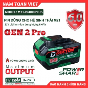 Pin 21V 6.0Ah  Dekton M21-B6000PLUS