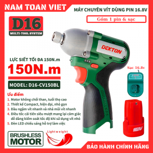 Máy Bắn Vít Dekton D16-CV150BL (Gồm 1 Pin & Sạc)