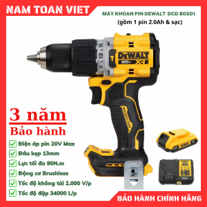 Máy Khoan Động Lực Dewalt DCD805D1 (Gồm 1 Pin 2.0Ah & Sạc)