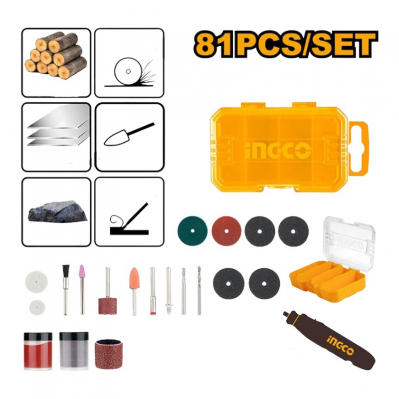 Bộ 81 món phụ kiện mài mini INGCO AKMG8081
