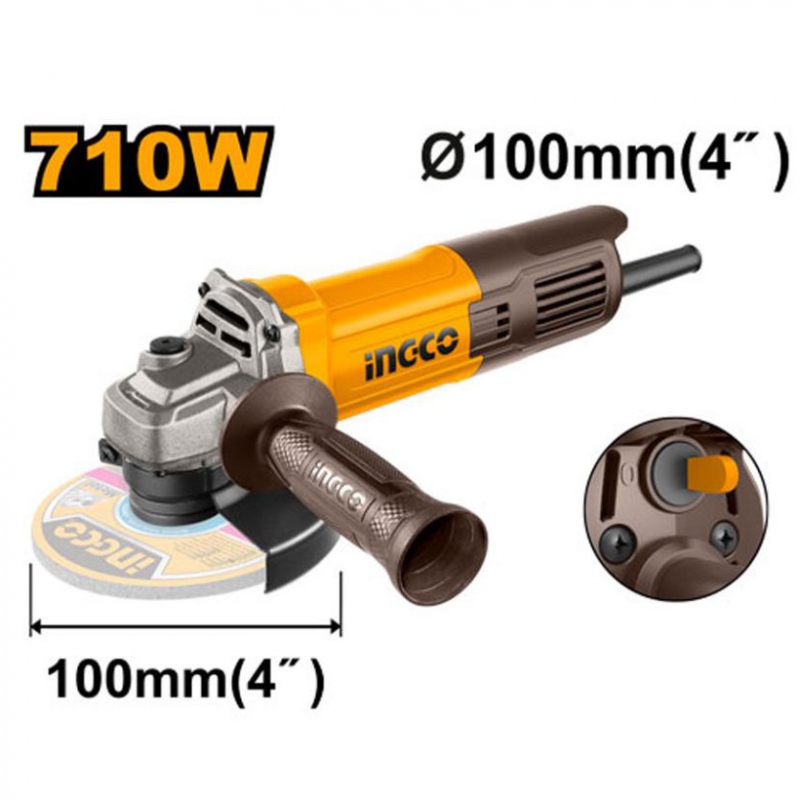 Máy mài góc 710W (công tắc đuôi) (chưa kèm lưỡi) INGCO AG71182