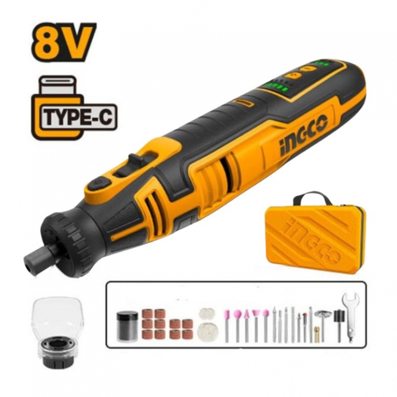 Máy mài khuôn mẫu dùng pin 8V (không kèm dây cáp sạc ) INGCO CMGLI0801