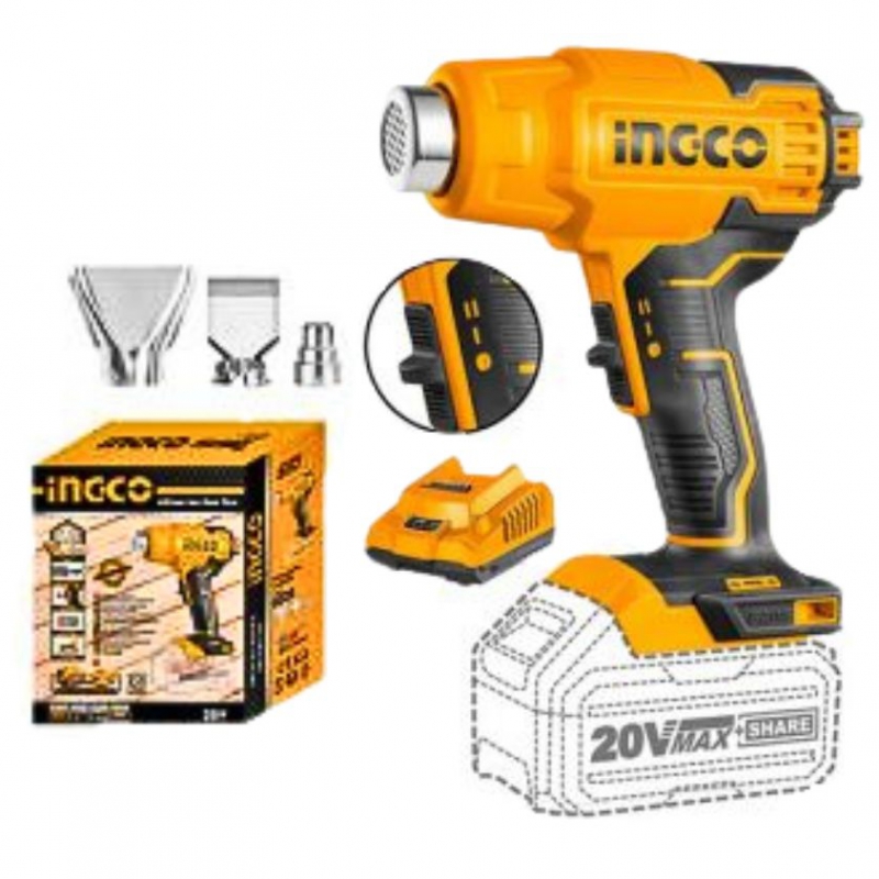 Máy thổi nhiệt dùng pin 20V INGCO HGLI2002