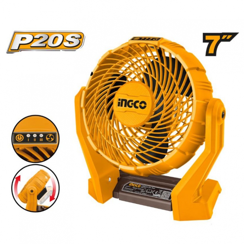 Quạt dùng pin 20V( không kèm pin và đầu sạc ) INGCO CFALI2007