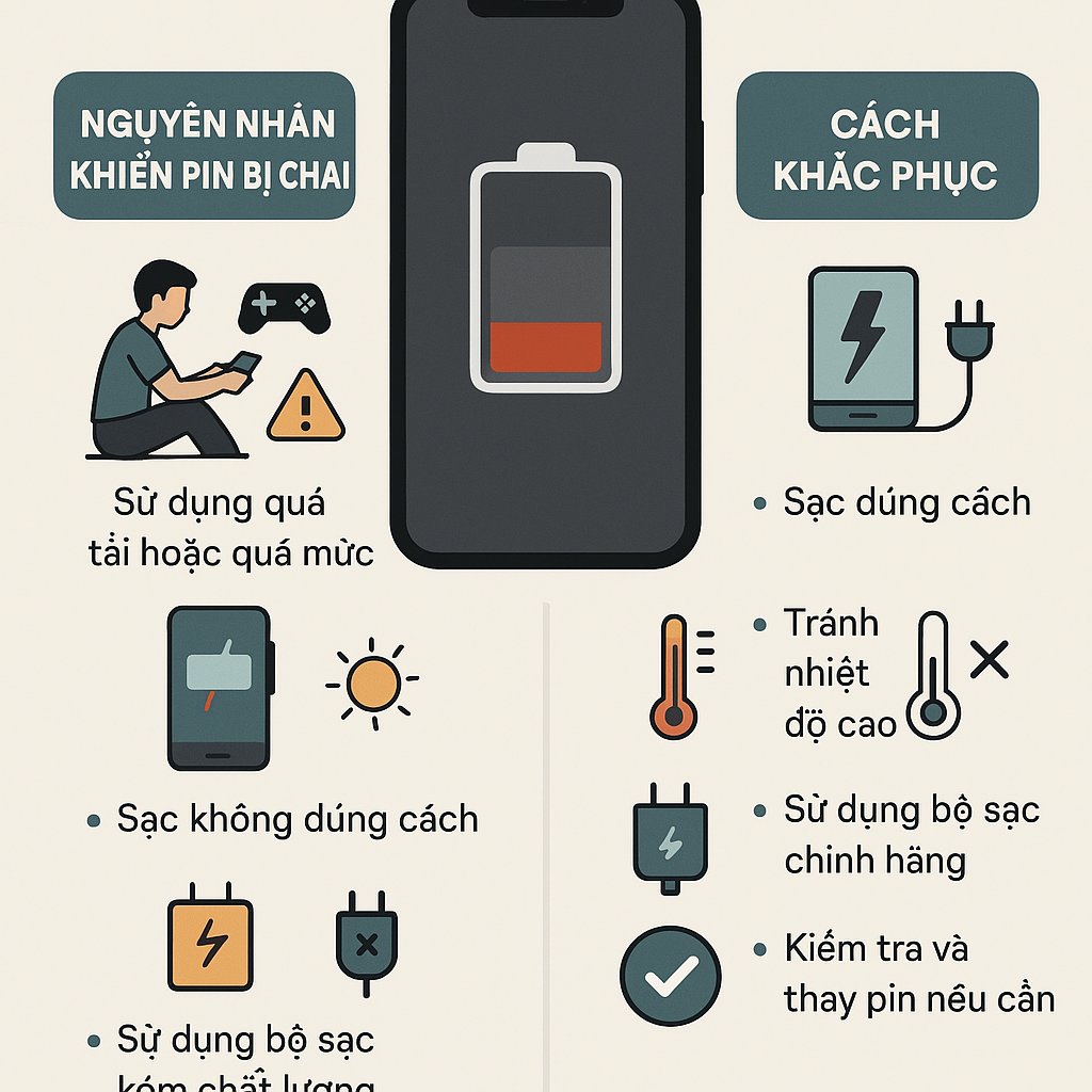 Nguyên nhân khiến pin bị chai và cách khắc phục?