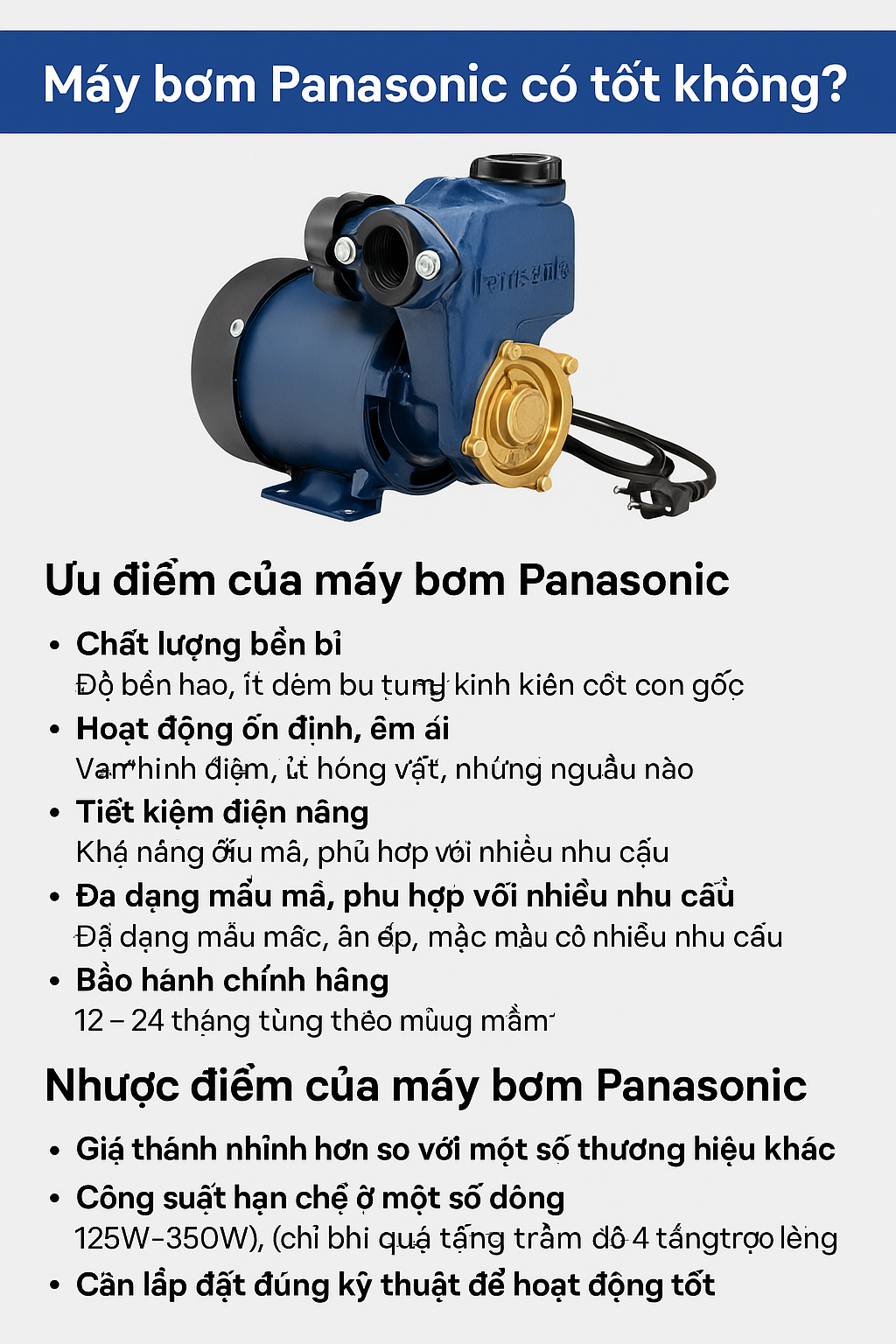 Máy bơm Panasonic có tốt không?