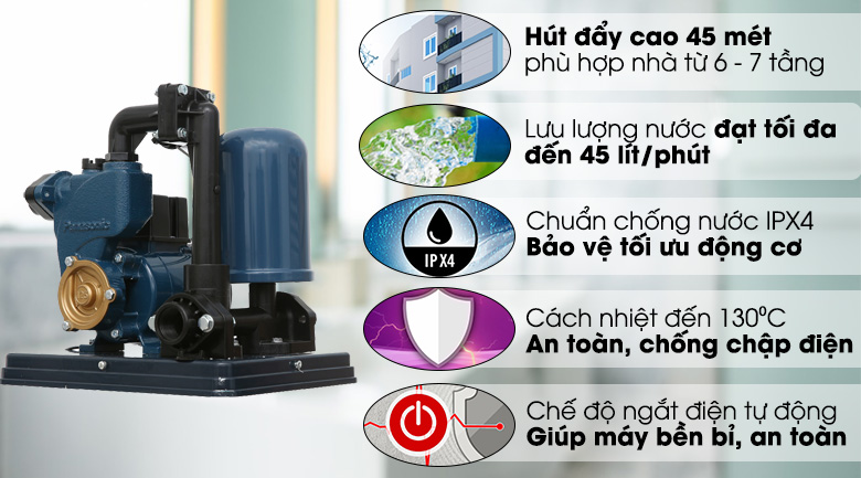 Máy bơm Panasonic dùng được cho hồ cá không?