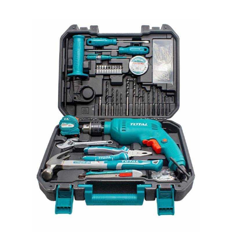 Bộ 115 món bao gồm máy khoan búa TG1061356E Total THKTHP1152C