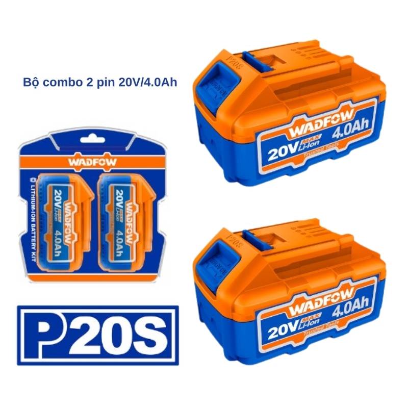 Bộ combo 2 pin 20V/4.0Ah WADFOW WOS240685