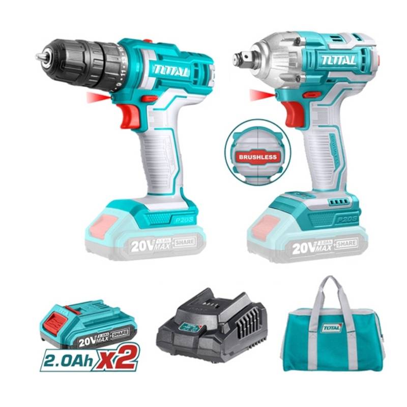 Bộ combo máy khoan & máy siết bulông dùng pin 20V Total TCKLI2017