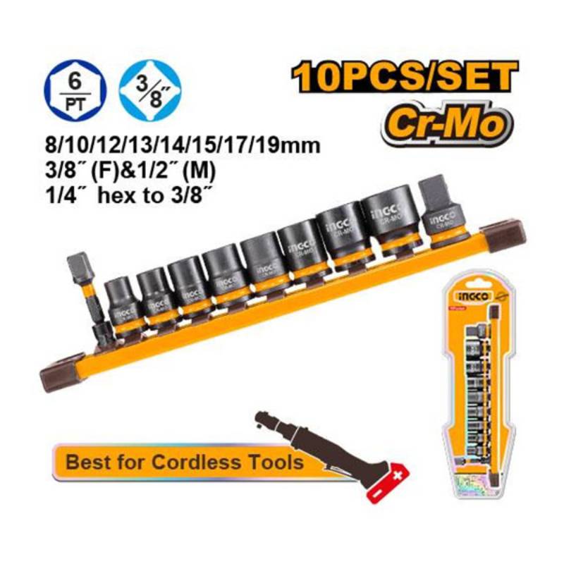 Bộ tuýp 10 chi tiết 3/8" Ingco HKISSD38104