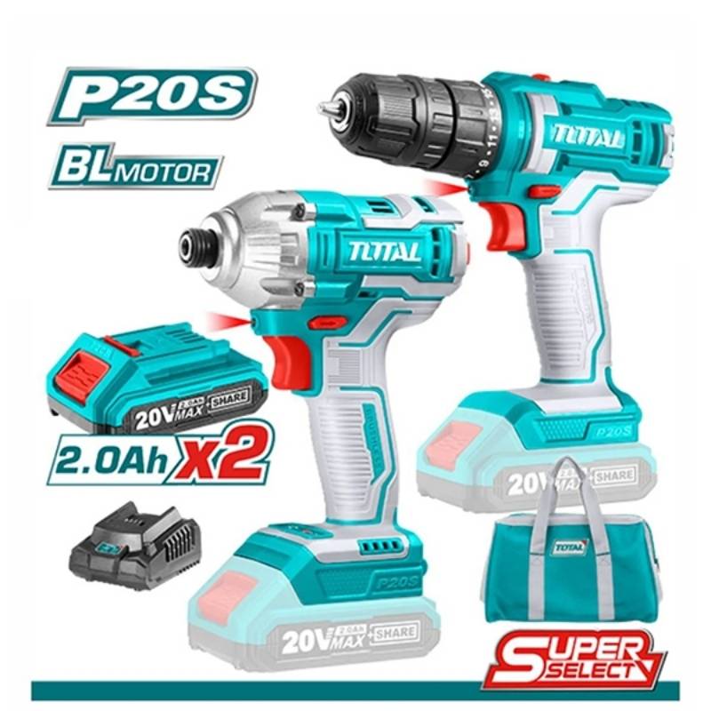 Combo máy khoan và máy vặn vít dùng pin 20V Total TCKLI2016