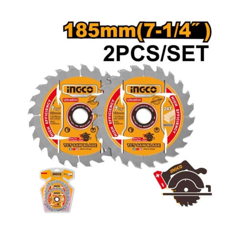 Lưỡi cưa TCT siêu mỏng 185mm 24T INGCO TSB1853