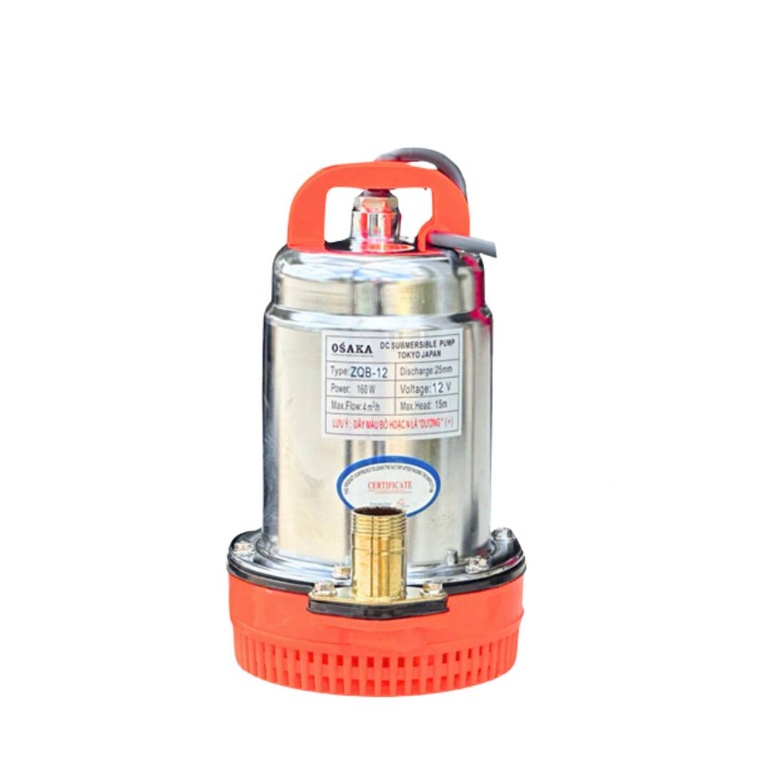 Máy Bơm Chìm 12V Osaka ZQB-12 Công Suất 160w Có Kẹp Bình