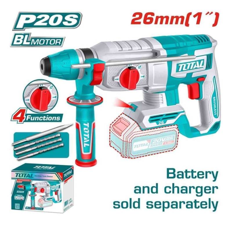 Máy khoan bê tông 3 chức năng dùng pin 20V Total TRHLI20268 (Chưa Pin & Sạc)