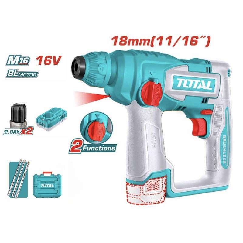 Máy khoan bê tông dùng pin 16V Total TRHLI16168