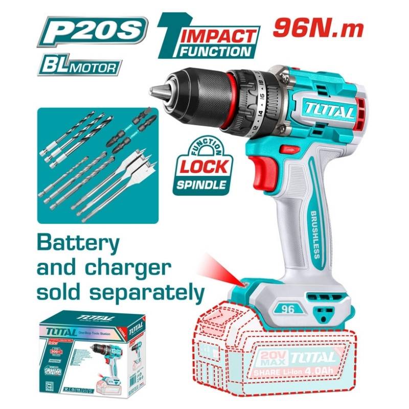 Máy khoan búa dùng pin 20V Total TIDLI209681 
