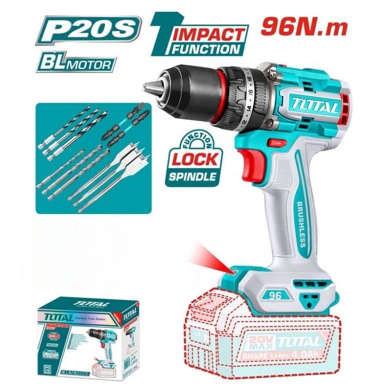 Máy khoan búa dùng pin 20V Total TIDLI209681 