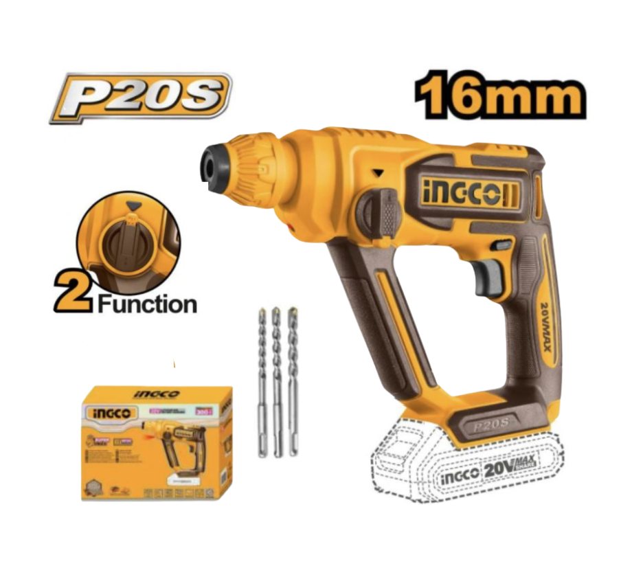 Máy khoan đục bê tông dùng pin 20V-16mm(không kèm pin và sạc) INGCO CRHLI20168