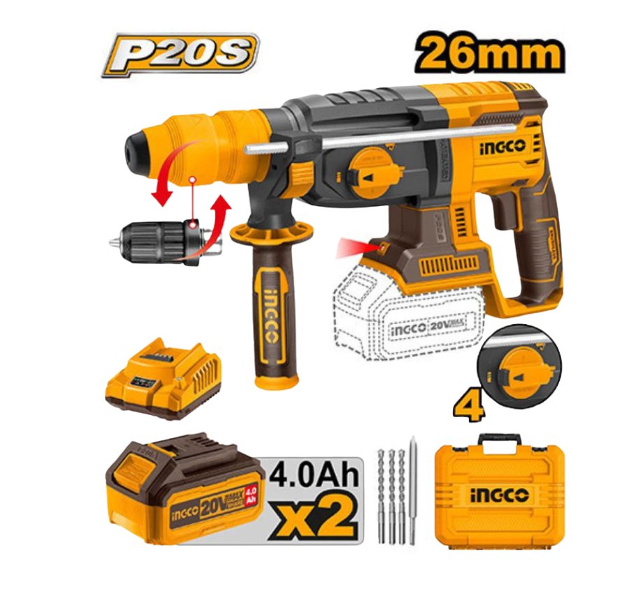 Máy khoan đục dùng pin 20V- 26mm INGCO CRHLI202289