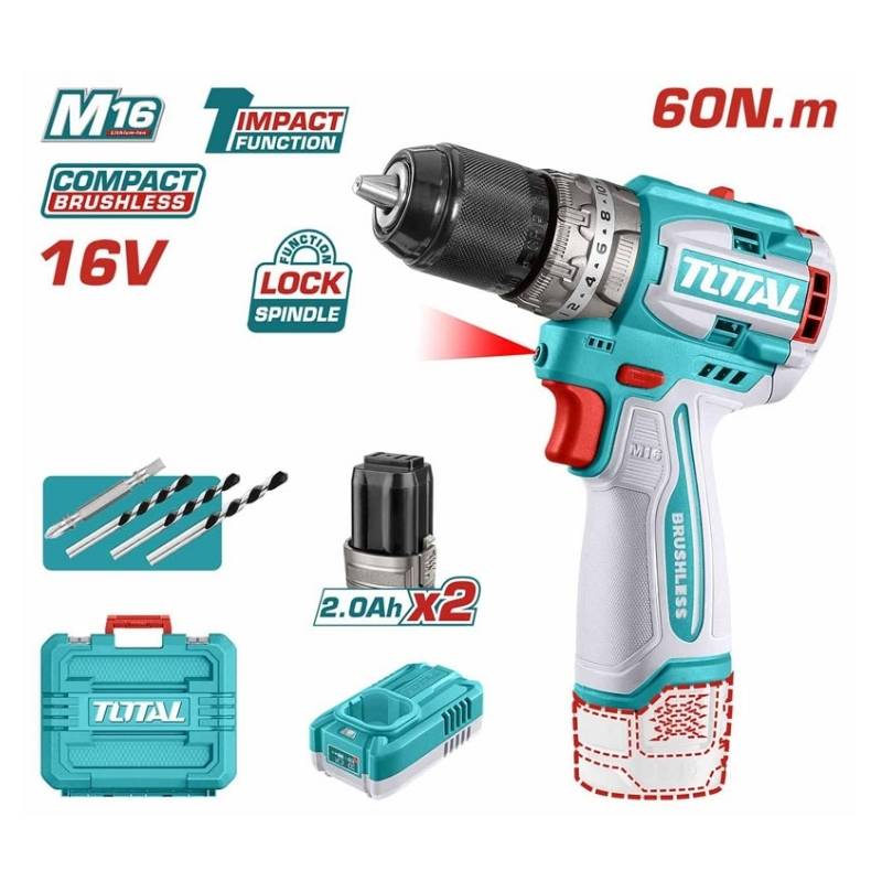 Máy khoan dùng pin 3 chức năng 16V Total TIDLI16682 