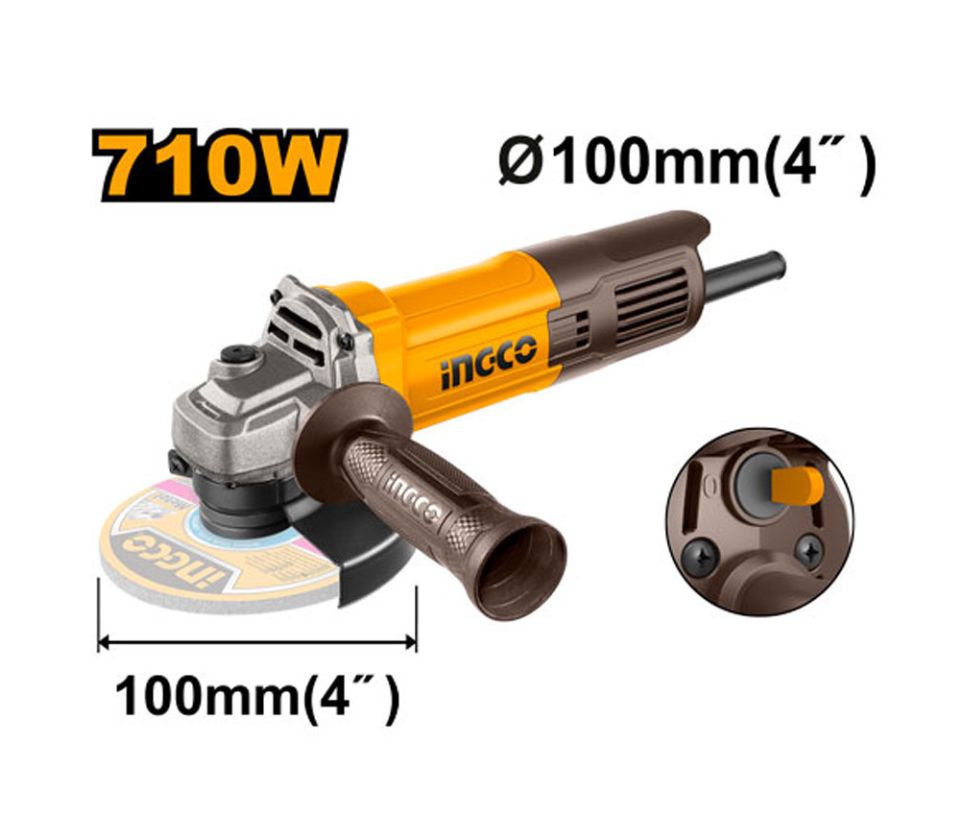 Máy mài góc 710W (công tắc đuôi) (chưa kèm lưỡi) INGCO AG71182